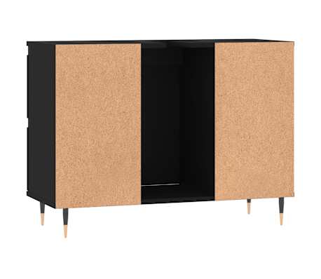 vidaXL Mueble de baño madera de ingeniería negro 80x33x60 cm