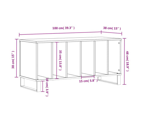 vidaXL Mueble para discos madera contrachapada blanco 100x38x48 cm