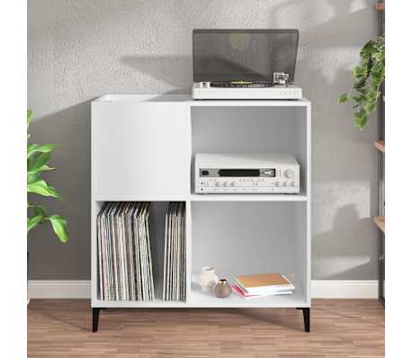 vidaXL Mueble para discos madera contrachapada blanco 84,5x38x89 cm