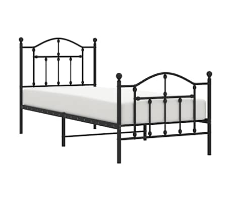 vidaXL Estructura cama sin colchón con estribo metal negro 80x200 cm