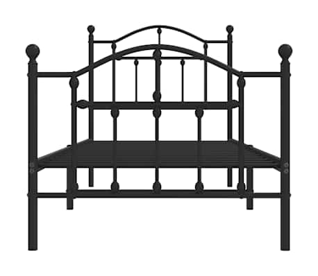 vidaXL Estructura cama sin colchón con estribo metal negro 80x200 cm
