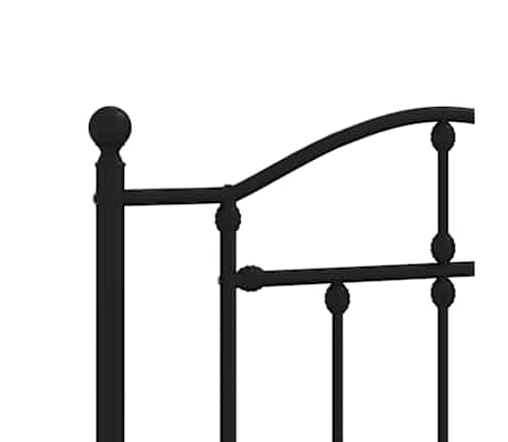 vidaXL Estructura cama sin colchón con estribo metal negro 80x200 cm