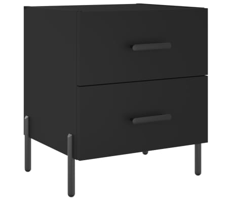 vidaXL Mesitas de noche 2 uds madera ingeniería negro 40x35x47,5 cm