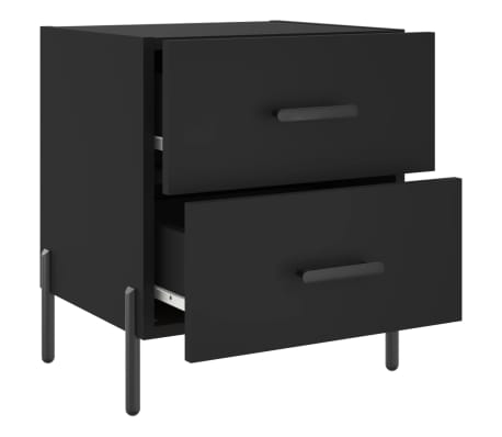 vidaXL Mesitas de noche 2 uds madera ingeniería negro 40x35x47,5 cm