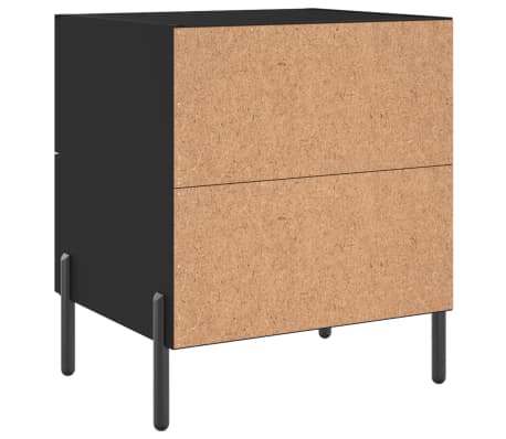 vidaXL Mesitas de noche 2 uds madera ingeniería negro 40x35x47,5 cm
