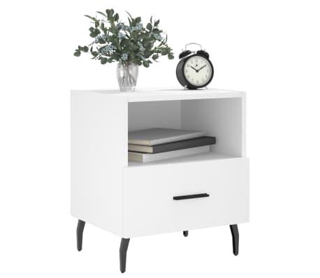 vidaXL Mesitas de noche 2 uds madera ingeniería blanco 40x35x47,5 cm