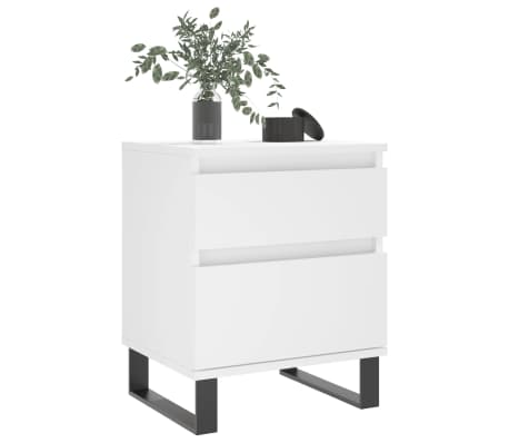 vidaXL Mesita de noche madera contrachapada blanco 40x35x50 cm