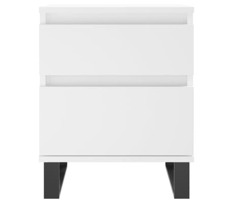 vidaXL Mesita de noche madera contrachapada blanco 40x35x50 cm