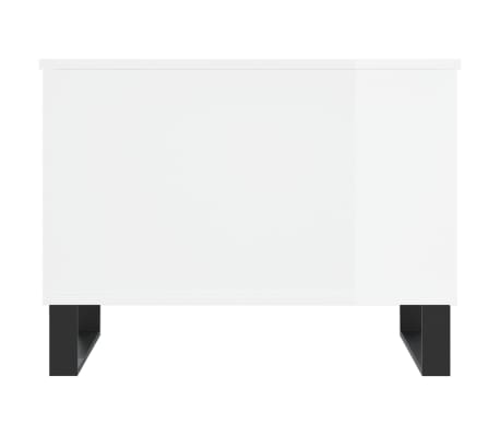 vidaXL Mesa de centro madera contrachapada blanco brillo 60x44,5x45 cm