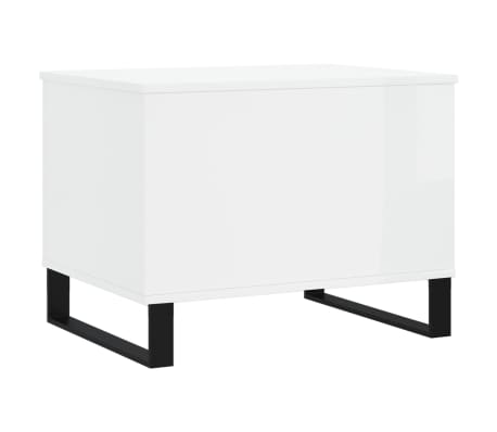 vidaXL Mesa de centro madera contrachapada blanco brillo 60x44,5x45 cm