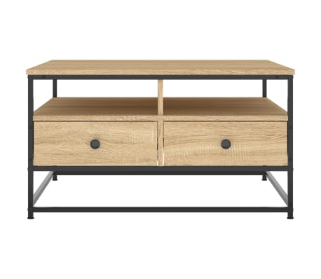 vidaXL Mesa de centro madera de ingeniería roble Sonoma 80x80x45 cm
