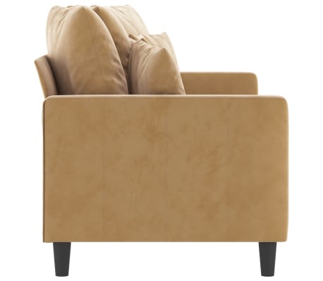 vidaXL Sofá de 2 plazas terciopelo marrón 140 cm