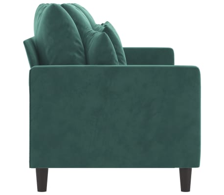 vidaXL Sofá de 3 plazas terciopelo verde oscuro 180 cm