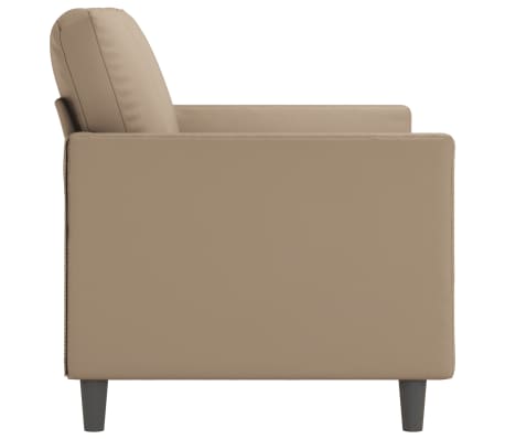 vidaXL Sofá de 2 plazas de cuero sintético color capuchino 120 cm