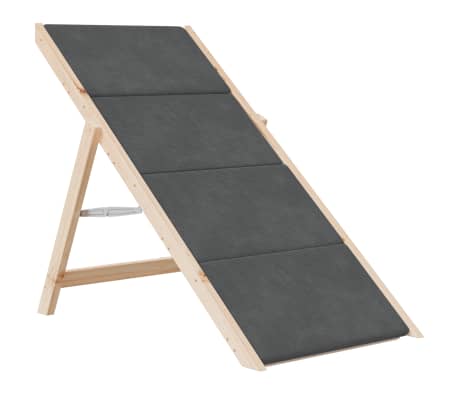 vidaXL Escalera para perros madera maciza de abeto gris 105x47 cm