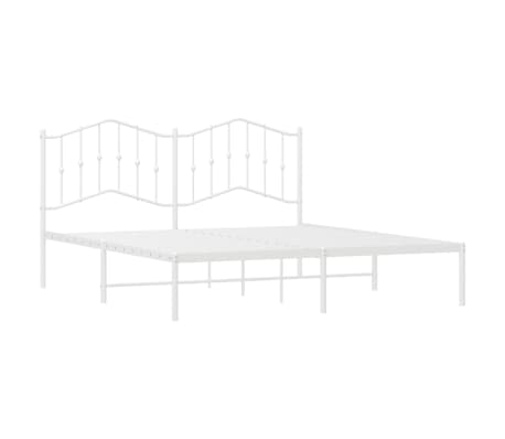vidaXL Estructura cama sin colchón con cabecero metal blanco 180x200cm