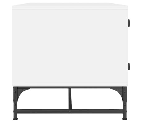 vidaXL Mesa de centro con puertas de vidrio blanca 68,5x50x50 cm