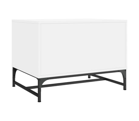 vidaXL Mesa de centro con puertas de vidrio blanca 68,5x50x50 cm