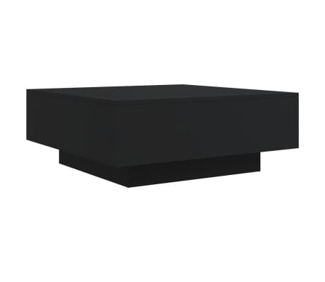 vidaXL Table basse avec lumières LED noir 80x80x31 cm
