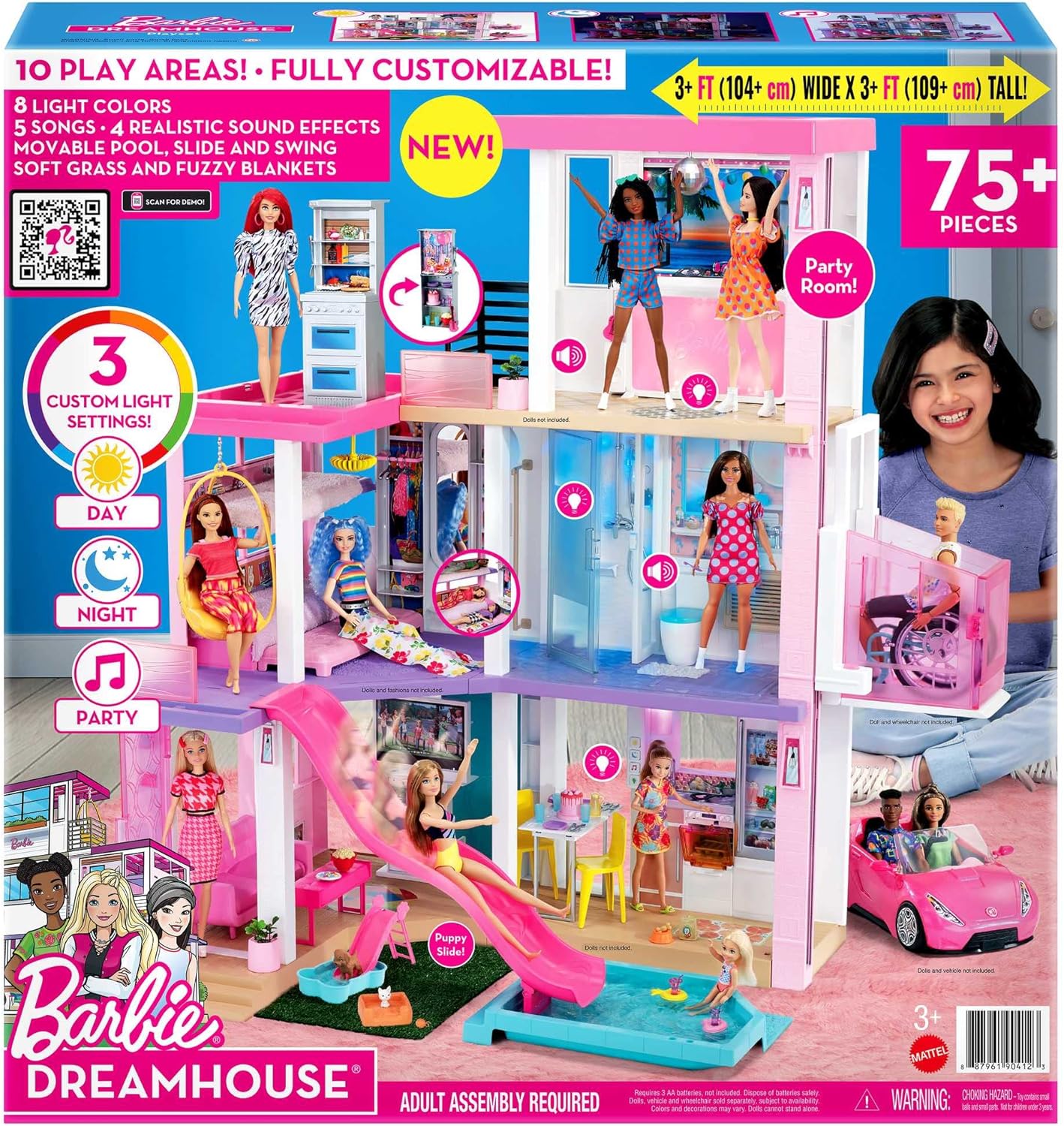 Barbie Dreamhouse Maison de poupée - avec piscine, toboggan et...
