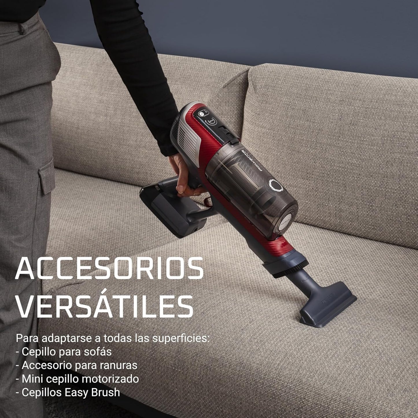 Rowenta XPert 6.60 Flex RH6471 - Aspirateur balai sans fil, avec 3 fonctions en 1, autonomie de 45 minutes, batterie lithium, tube flexible, accès facile aux différentes surfaces, Noir/Rouge