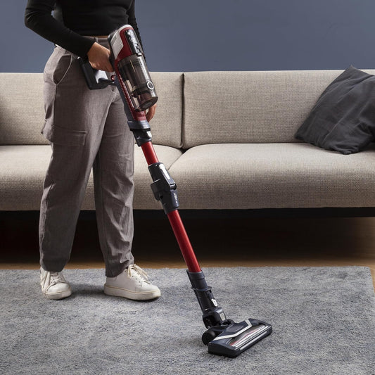 Rowenta XPert 6.60 Flex RH6471 - Aspirateur balai sans fil, avec 3 fonctions en 1, autonomie de 45 minutes, batterie lithium, tube flexible, accès facile aux différentes surfaces, Noir/Rouge