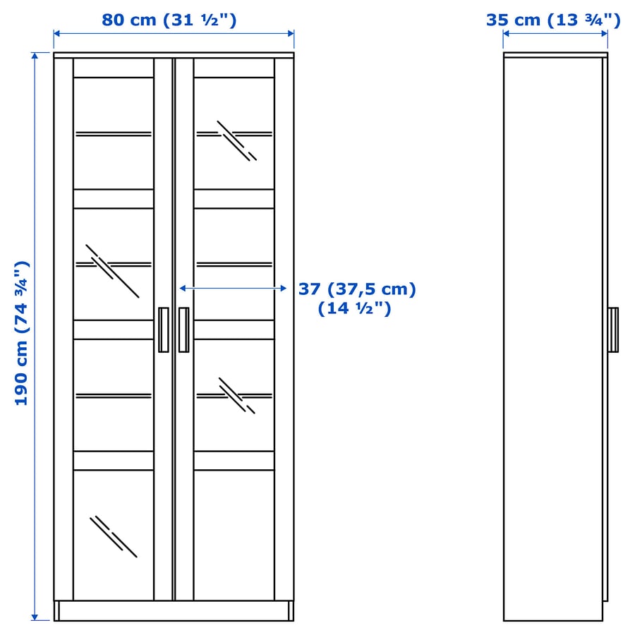 IKEA Vitrine blanche, 31 1/2 x 74 3/4 po