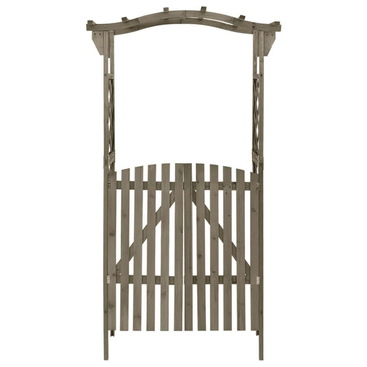 vidaXL Pergola avec porte en bois de sapin gris massif 116x40x204 cm