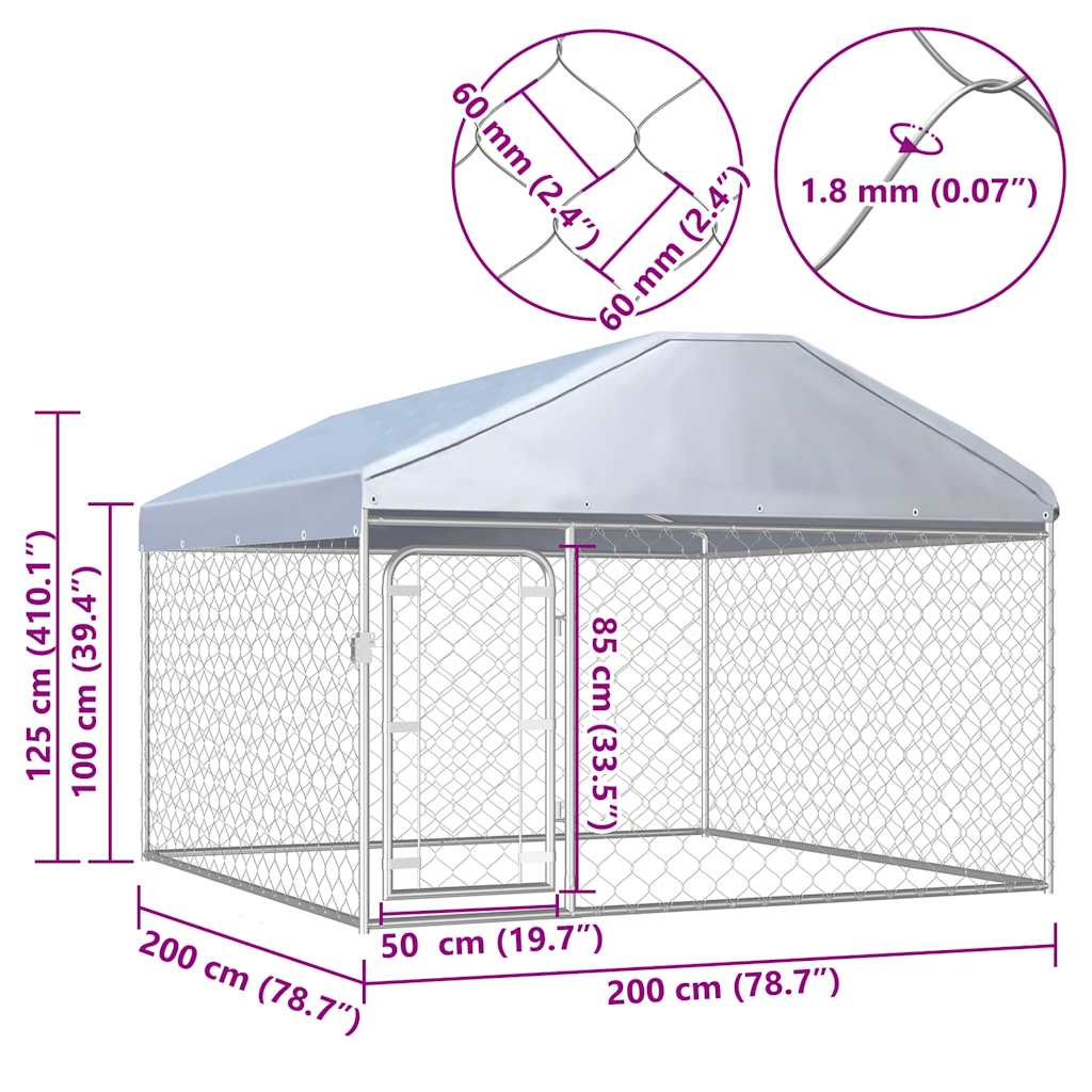 vidaXL Niche pour chien d'extérieur avec toit 200x200x135 cm