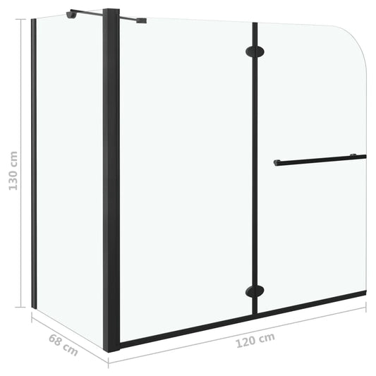 vidaXL Paroi de douche pliante ESG 120x68x130 cm Noir
