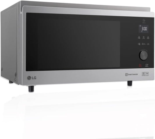 LG MJ3965ACS - Four à micro-ondes, 4 en 1, affichage numérique, 39 litres et 1100 W, micro-ondes avec Smart Inverter et fonction EasyClean, cuisson rapide, maintien de la saveur, couleur noir et acier