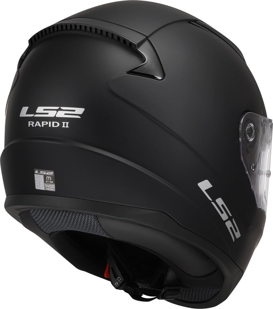 LS2, Casque de moto intégral Rapid, Noir mat, L