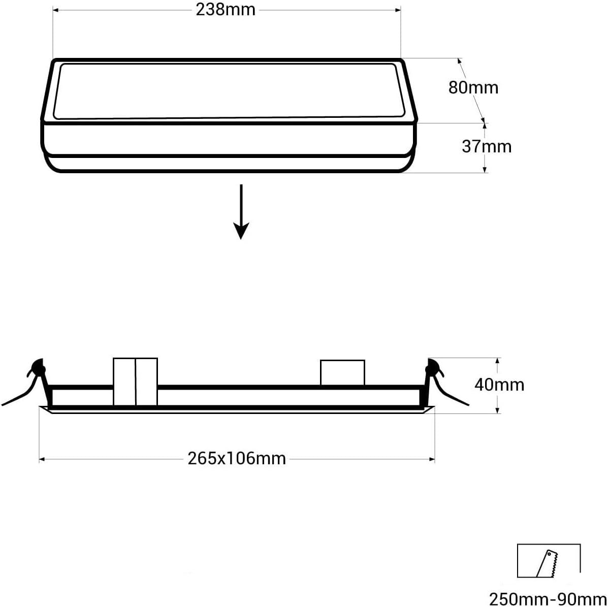 Pack LED Barcelona x2 Éclairage de Secours LED Encastrable ou en...