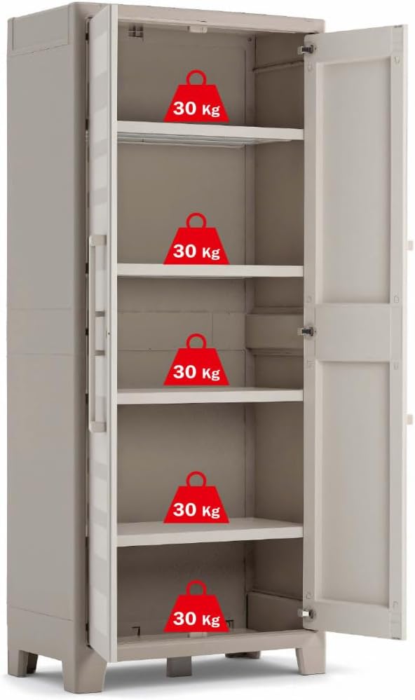 Keter Gulliver Armoire haute | Rangement intérieur et extérieur |...