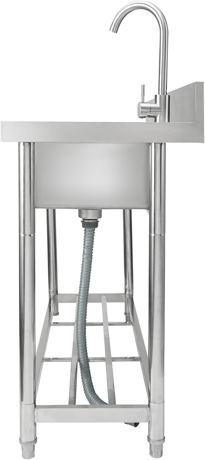 VEVOR Évier utilitaire en acier inoxydable, petit évier autoportant à...