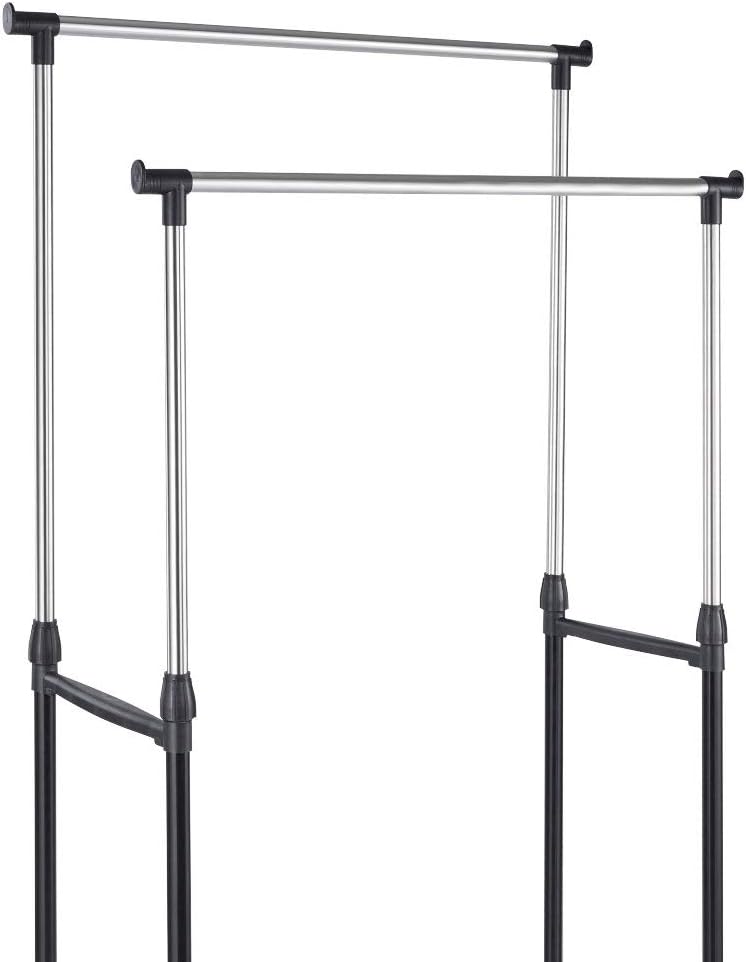 BAKAJI Porte-Manteau Extensible Télescopique en Acier avec Roulettes,...