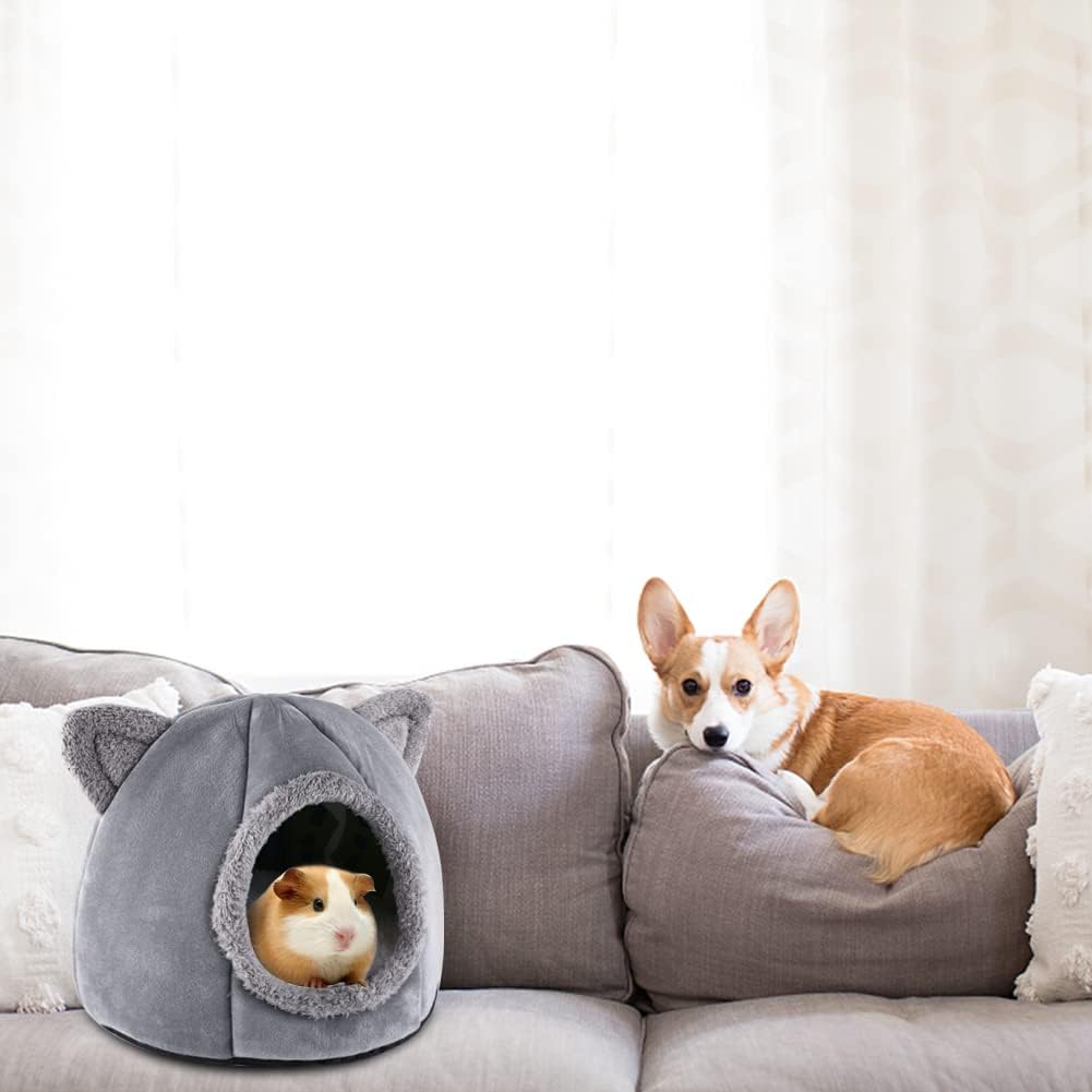 Lit grotte pour chat, tente moelleuse, maison grotte pour chat,...