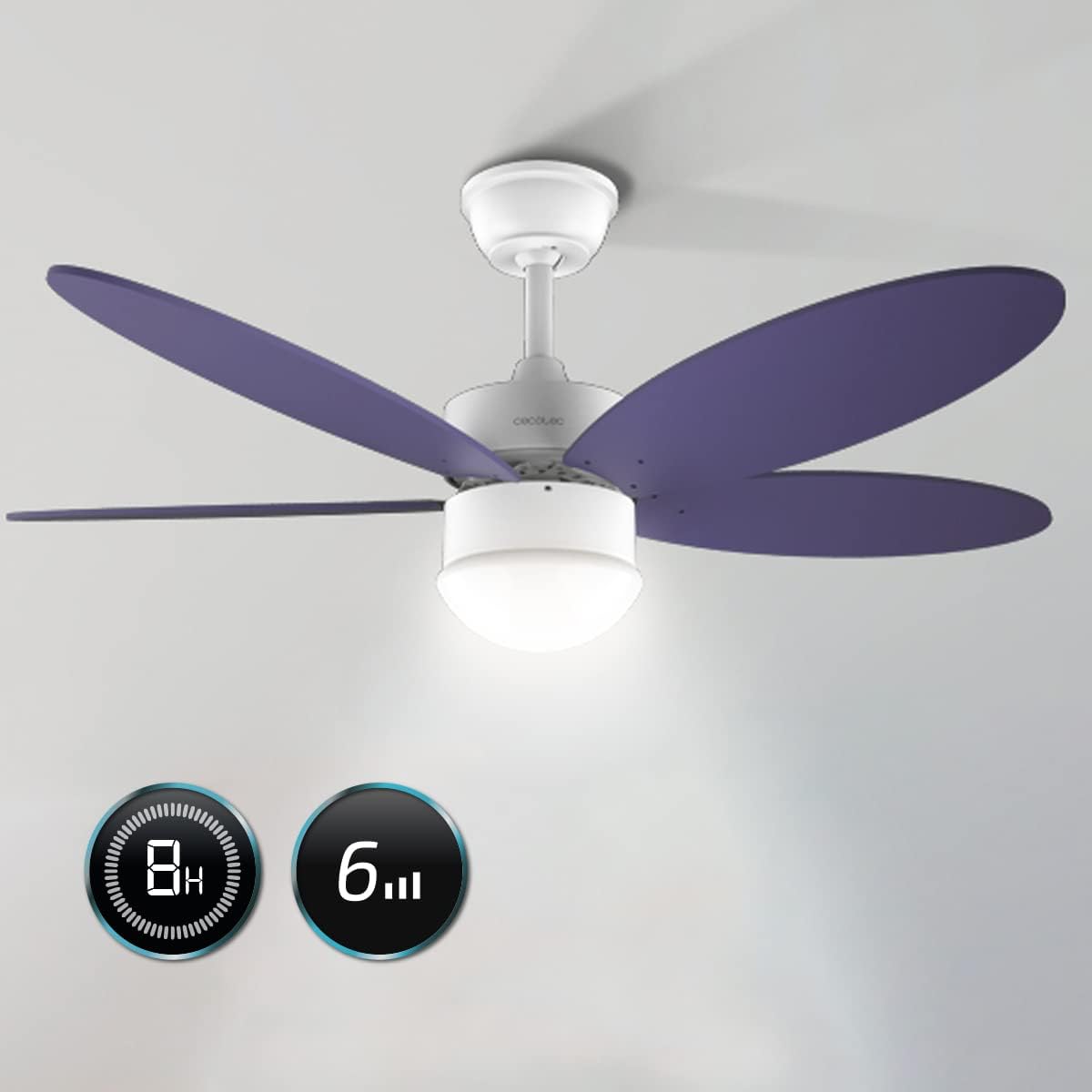 Ventilateur de plafond violet Cecotec EnergySilence Aero 4260 avec...