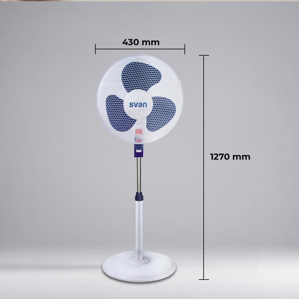 Ventilateur sur pied Svan Blanc et bleu SVP401600OBA. 3 vitesses, 3...