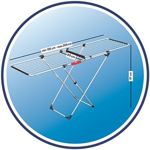 Vileda Double Wäscheständer ausziehbar, 22m Trockenlänge, 61 x 19,5 x...