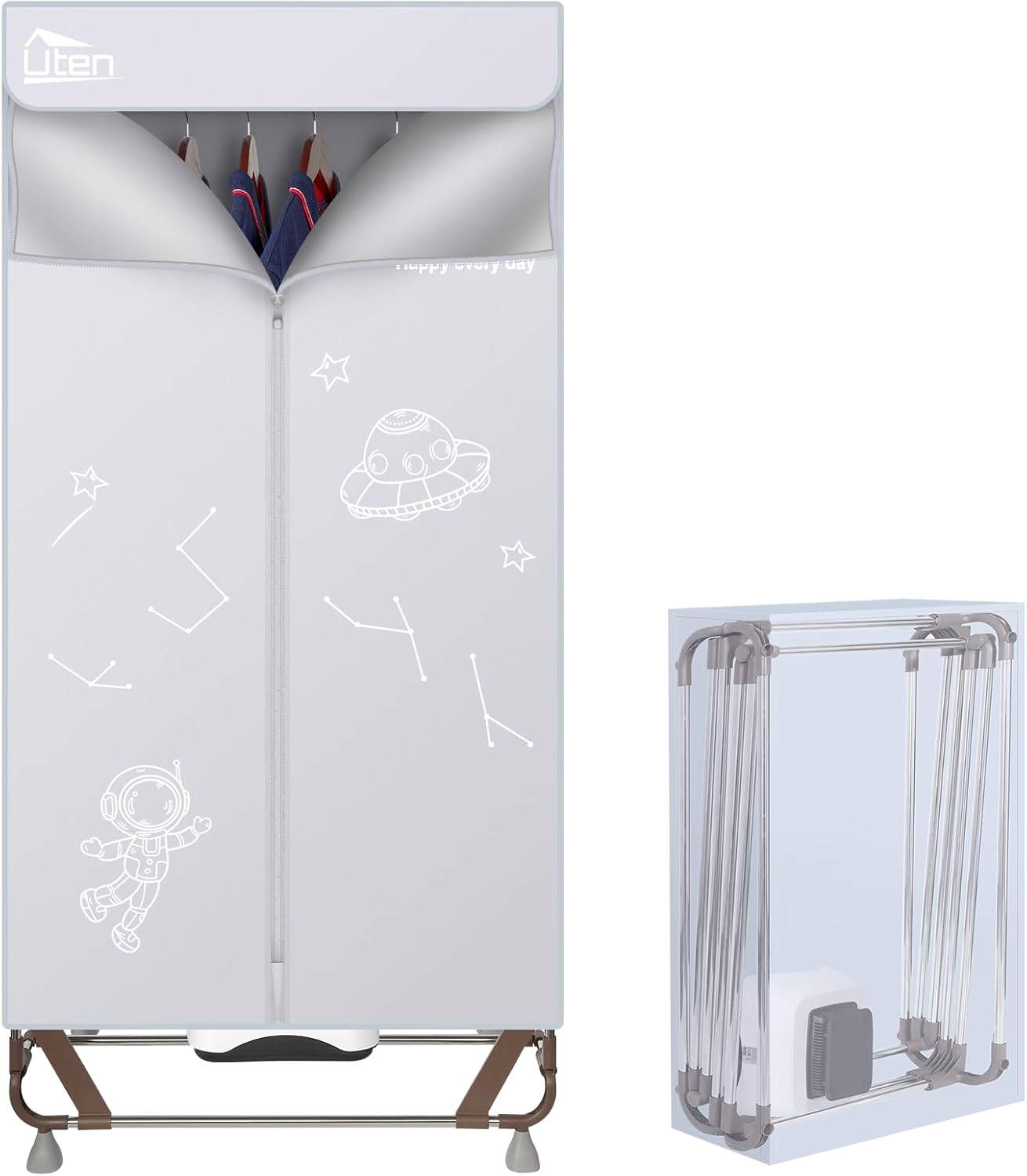 Sèche-linge électrique portable Uten 1,7 m, sèche-linge pliable 1500...