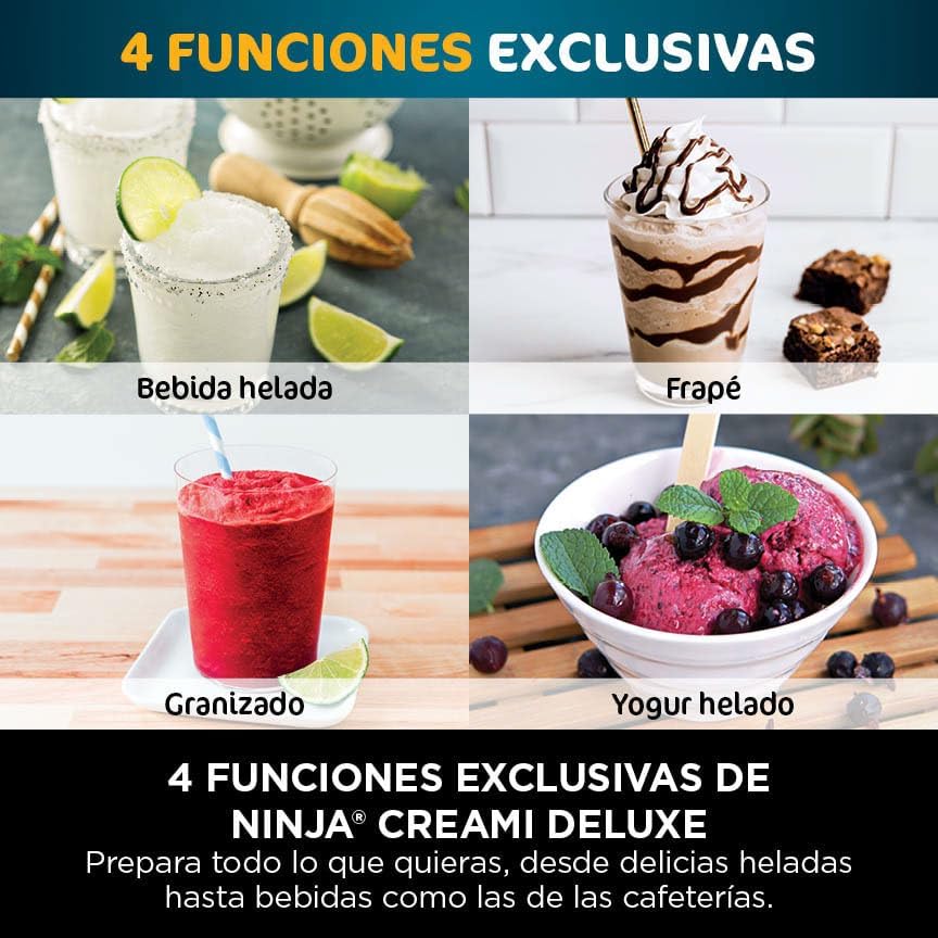Sorbetière multifonction Ninja CREAMi Deluxe avec 3 pots, 10...