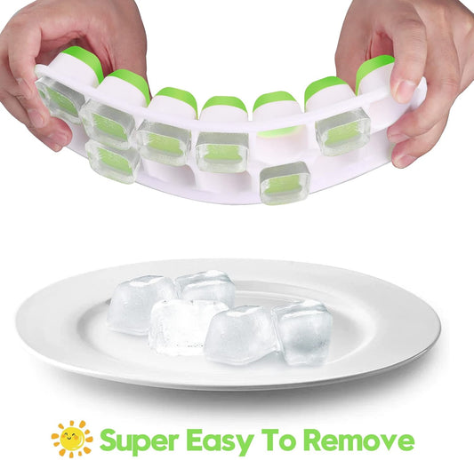 4 Pièces Glaçons avec Couvercles, JRISBO Moules à Glaçons en Silicone...