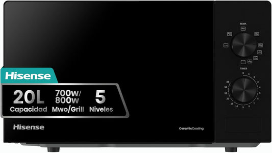 Hisense H20MOBP1G, Micro-ondes avec Grill, Capacité 20 L, Puissance...