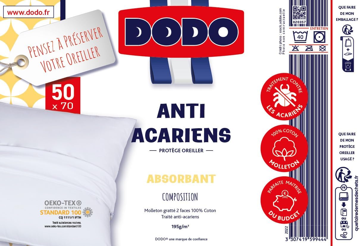 DODO | Protège Oreiller 50x70 | Protection Optimale | Protect...