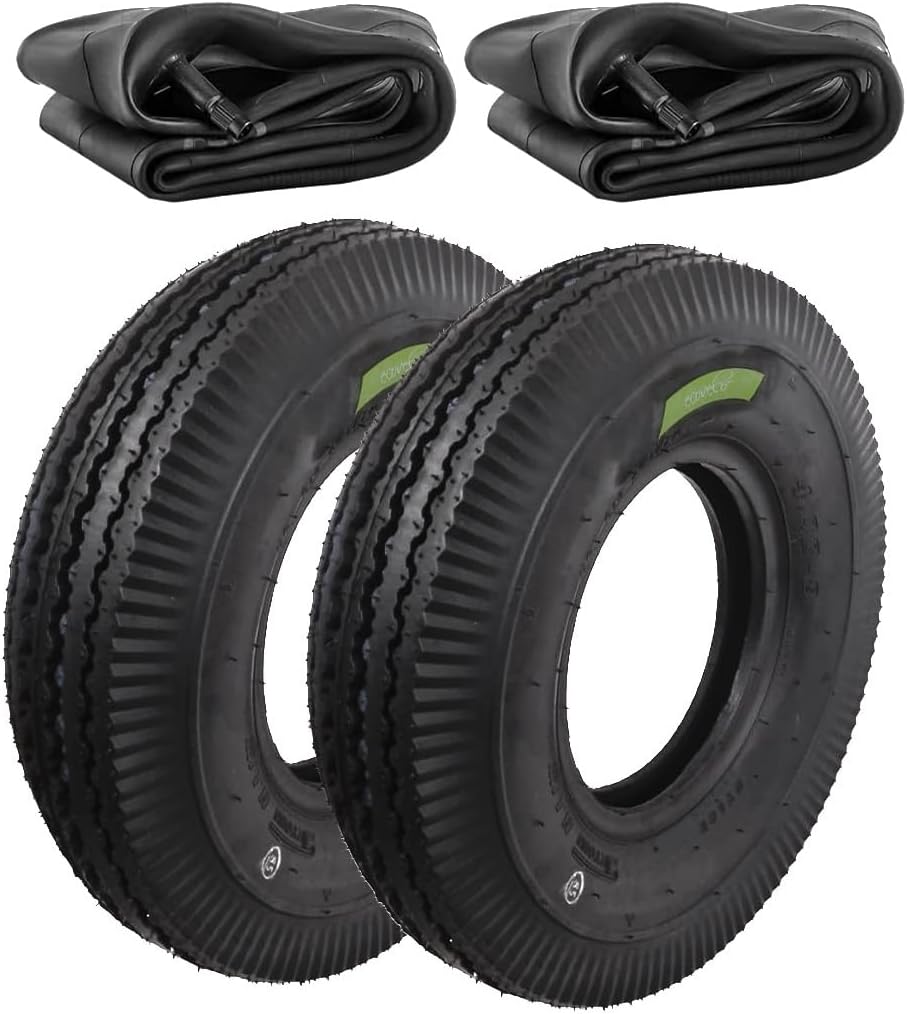 ECOVELO 2 pneus 4.00-8 + chambres pneumatiques renforcées 6 PR pour...