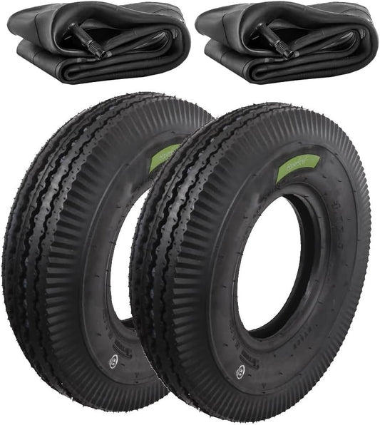 ECOVELO 2 pneus 4.00-8 + chambres pneumatiques renforcées 6 PR pour...