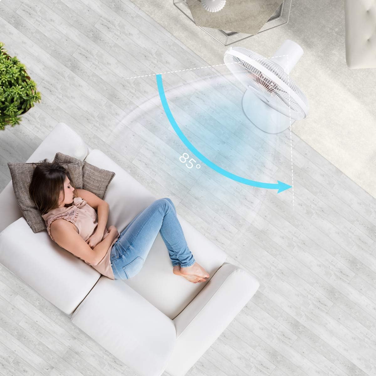 Midea MFS400R0APH Ventilateur sur pied 50 W Ventilateur silencieux...
