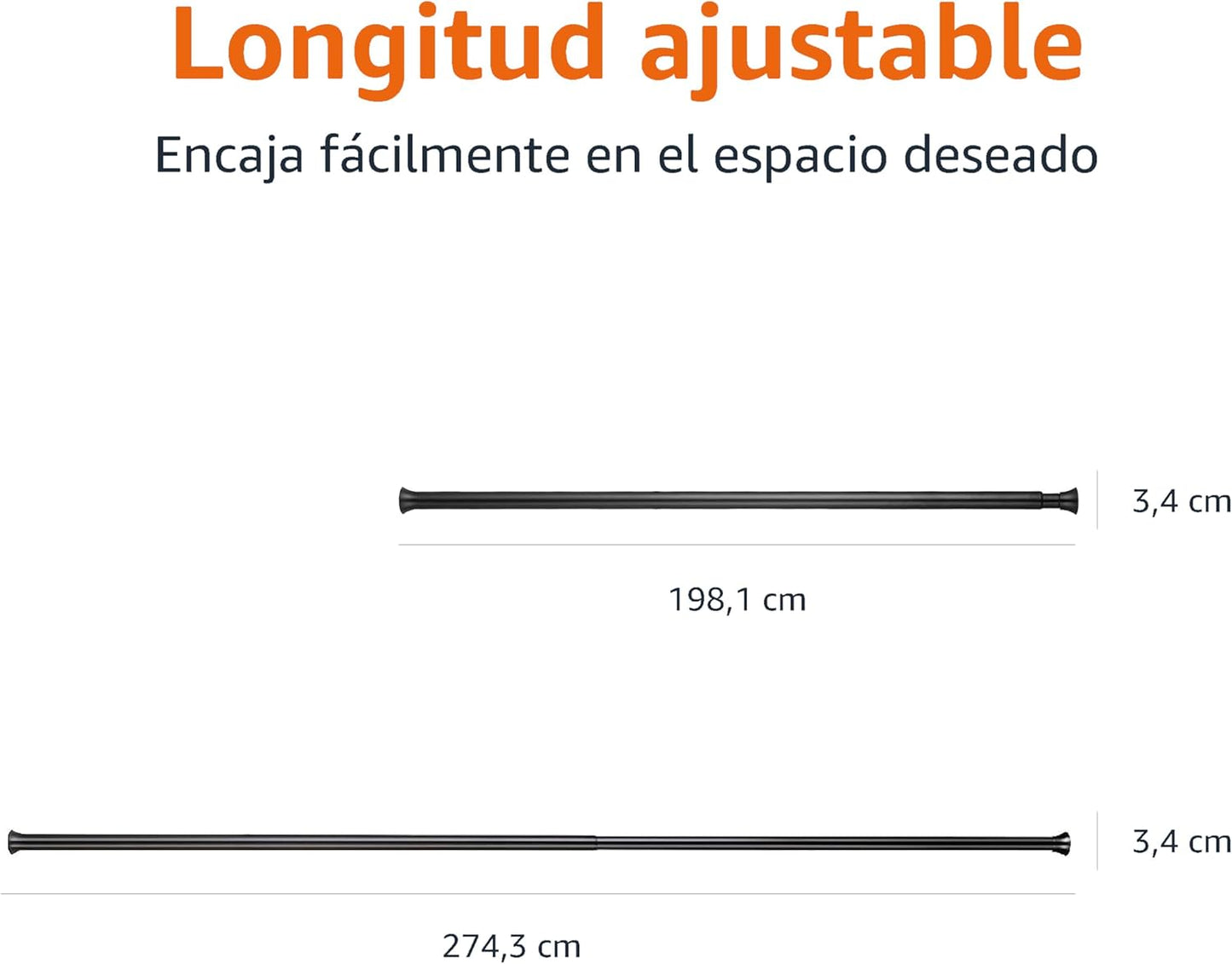 Amazon Basics Tringle de tension pour rideau de douche ou cadre de...