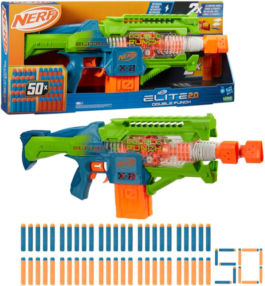 Nerf Elite 2.0 - Lanceur motorisé double punch - 50 fléchettes - 2...